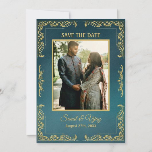 Indiase Hindoe bruiloft aangepaste foto Ganesha Lo Kaart (Achterkant)