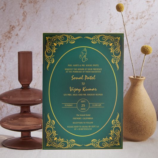 Indiase Hindoe bruiloft aangepaste foto Ganesha Lo Kaart