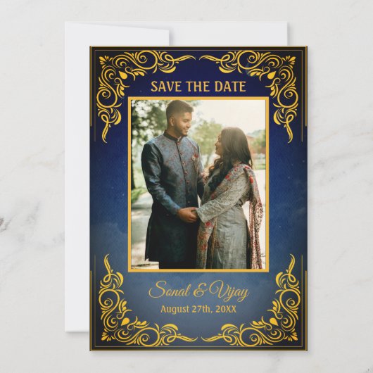 Indiase Hindoe bruiloft aangepaste foto Ganesha Lo Kaart (Achterkant)