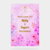 Indiase Hindoe bruiloft Bloemen Welkom Acryl Teken Acryl Bord (Voorkant)