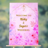 Indiase Hindoe bruiloft Bloemen Welkom Acryl Teken Acryl Bord (Neutraal)
