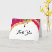 Indiase Hindoe bruiloft dank u Kaart (Gele Bloem)