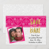 Indiase hindoe bruiloft foto save the date (Voorkant / Achterkant)