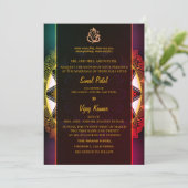Indiase Hindoe Bruiloft Ganesha & Chakra Kaart (Staand voorkant)