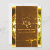 Indiase Hindoe Bruiloft Ganesha & Chakra Regenboog Kaart (Achterkant)