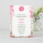 Indiase Hindoe bruiloft Ganesha Floral Kaart (Staand voorkant)