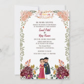 Indiase Hindoe bruiloft Ganesha Floral Kaart (Voorkant)