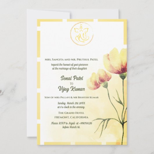 Indiase Hindoe bruiloft Ganesha Kaart (Voorkant)