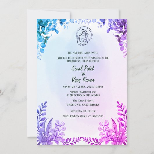 Indiase Hindoe bruiloft Ganesha Kaart (Voorkant)