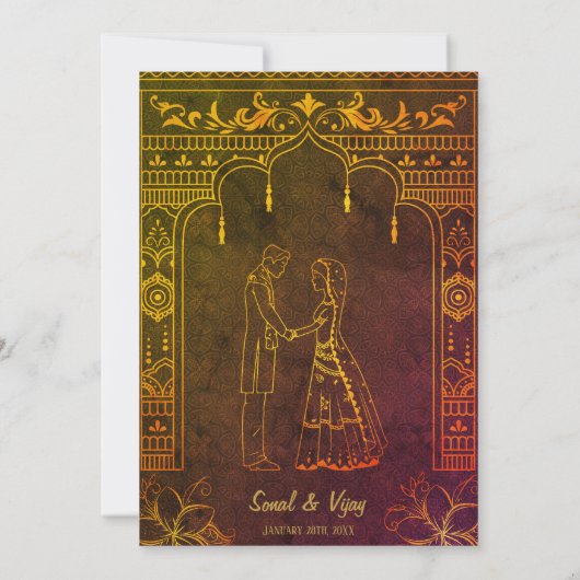 Indiase Hindoe bruiloft Ganesha Kaart (Achterkant)