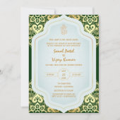 Indiase Hindoe Bruiloft Ganesha Logo Golden Elemen Kaart (Voorkant)