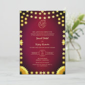 Indiase Hindoe bruiloft Ganesha Logo Kaart (Staand voorkant)