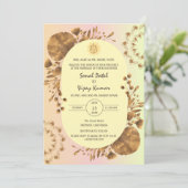 Indiase Hindoe bruiloft Ganesha Logo rustiek blad Kaart (Staand voorkant)