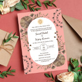 Indiase Hindoe bruiloft Ganesha Logo rustiek blad Kaart