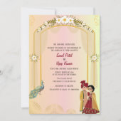Indiase Hindoe bruiloft Ganesha Peacock Kaart (Voorkant)