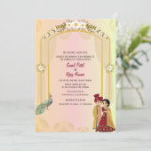 Indiase Hindoe bruiloft Ganesha Peacock Kaart (Staand voorkant)