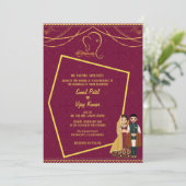 Indiase Hindoe bruiloft Ganesha Royal Golden Kaart (Staand voorkant)