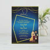 Indiase Hindoe bruiloft Ganesha Royal Golden Kaart (Staand voorkant)