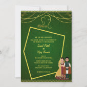 Indiase Hindoe bruiloft Ganesha Royal Golden Kaart (Voorkant)