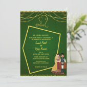 Indiase Hindoe bruiloft Ganesha Royal Golden Kaart (Staand voorkant)