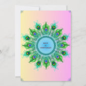 Indiase Hindoe Bruiloft Ganesha Roze Peacock Paar Kaart (Achterkant)