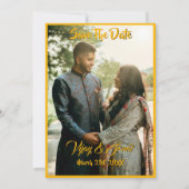 Indiase Hindoe Bruiloft Golden Elements Aangepaste Kaart (Achterkant)