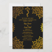 Indiase Hindoe Bruiloft Golden Elements Aangepaste Kaart (Voorkant)