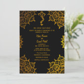 Indiase Hindoe Bruiloft Golden Elements Aangepaste Kaart (Staand voorkant)