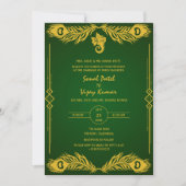 Indiase Hindoe Bruiloft Gouden Elementen Ganesha L Kaart (Voorkant)