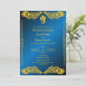 Indiase Hindoe Bruiloft Gouden Elementen Ganesha L Kaart (Staand voorkant)