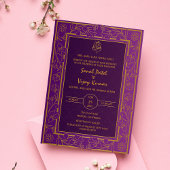 Indiase Hindoe Bruiloft Gouden Elementen Ganesha L Kaart