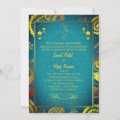 Indiase Hindoe Bruiloft met Ganesha Symbool Blauwg Kaart (Voorkant)