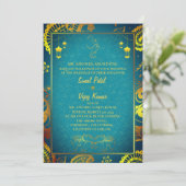 Indiase Hindoe Bruiloft met Ganesha Symbool Blauwg Kaart (Staand voorkant)