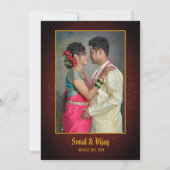 Indiase Hindoe Bruiloft met Paar Afbeelding & Gane Kaart (Achterkant)