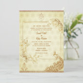 Indiase Hindoe Bruiloft Paar Afbeelding Golden Pea Kaart (Staand voorkant)