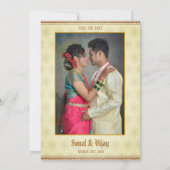 Indiase Hindoe Bruiloft Paar Afbeelding Golden Pea Kaart (Achterkant)