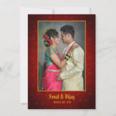 Indiase Hindoe Bruiloft Paar Afbeelding Golden Pea Kaart (Achterkant)