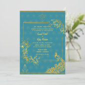 Indiase Hindoe Bruiloft Paar Afbeelding Golden Pea Kaart (Staand voorkant)