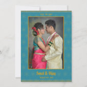 Indiase Hindoe Bruiloft Paar Afbeelding Golden Pea Kaart (Achterkant)