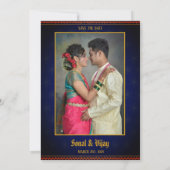 Indiase Hindoe Bruiloft Paar Afbeelding Golden Pea Kaart (Achterkant)