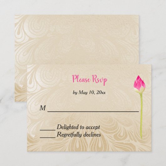 Indiase hindoe bruiloft uitnodiging antwoord (Voorkant / Achterkant)
