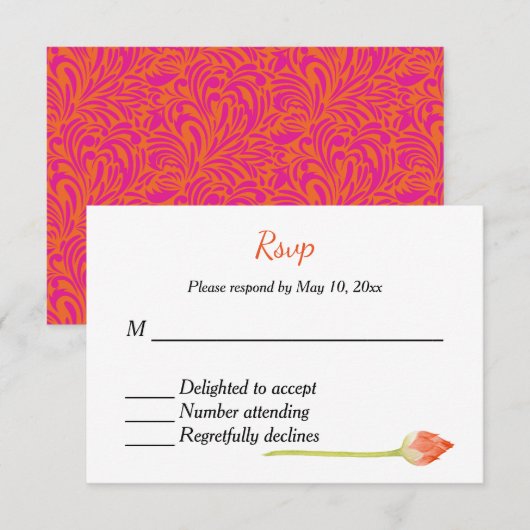 Indiase hindoe bruiloft uitnodiging RSVP (Voorkant / Achterkant)