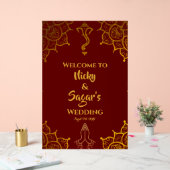 Indiase Hindoe bruiloft welkom acryl tekenen Acryl Bord (Huwelijk)