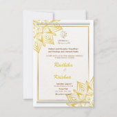 Indiase Hindoe eenvoudige bruiloft uitnodiging (Voorkant)