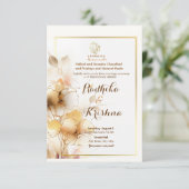 Indiase Hindoe eenvoudige bruiloft uitnodiging (Staand voorkant)