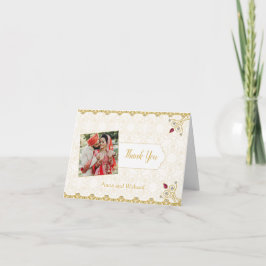 Indiase Hindoe foto bruiloft dank u Kaart