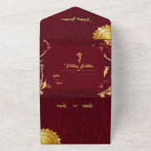 Indiase hindoe Ganesha bloemige waterverf All In O One Uitnodiging (Buitenkant)