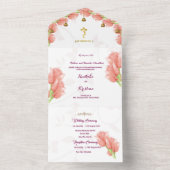 Indiase hindoe Ganesha bloemige waterverf All In O One Uitnodiging (Binnen)