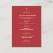 Indiase hindoe Ganesha-huwelijkskaart Informatiekaartje (Achterkant)