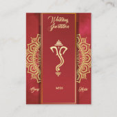 Indiase hindoe Ganesha-huwelijkskaart Informatiekaartje (Voorkant)